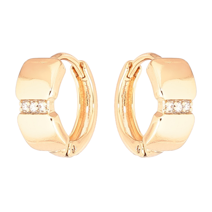 Сережки Xuping Позолота 18K колечка «Візерунок з цирконієм» фото №8 Сережки Xuping Позолота 18K колечка «Візерунок з цирконієм» фото №8