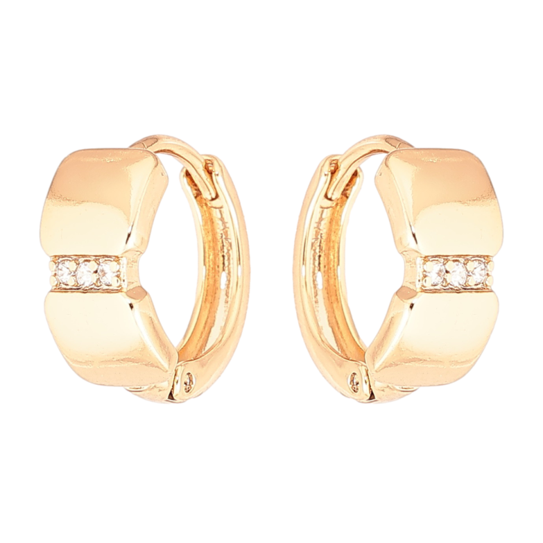 Сережки Xuping Позолота 18K колечка «Візерунок з цирконієм» фото №1 Сережки Xuping Позолота 18K колечка «Візерунок з цирконієм» фото №1