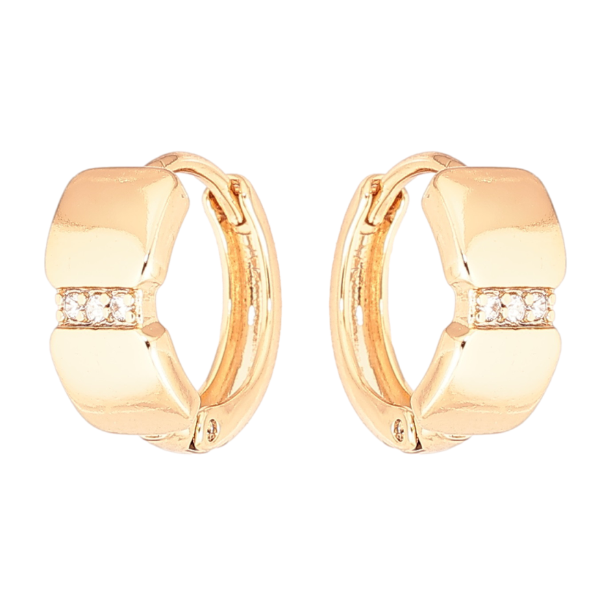 Сережки Xuping Позолота 18K колечка «Візерунок з цирконієм» фото №1