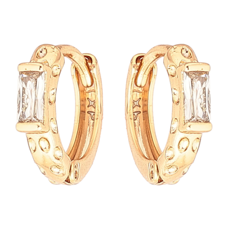 Сережки Xuping Позолота 18K колечка «Візерунок зі вставками цирконію» фото №1