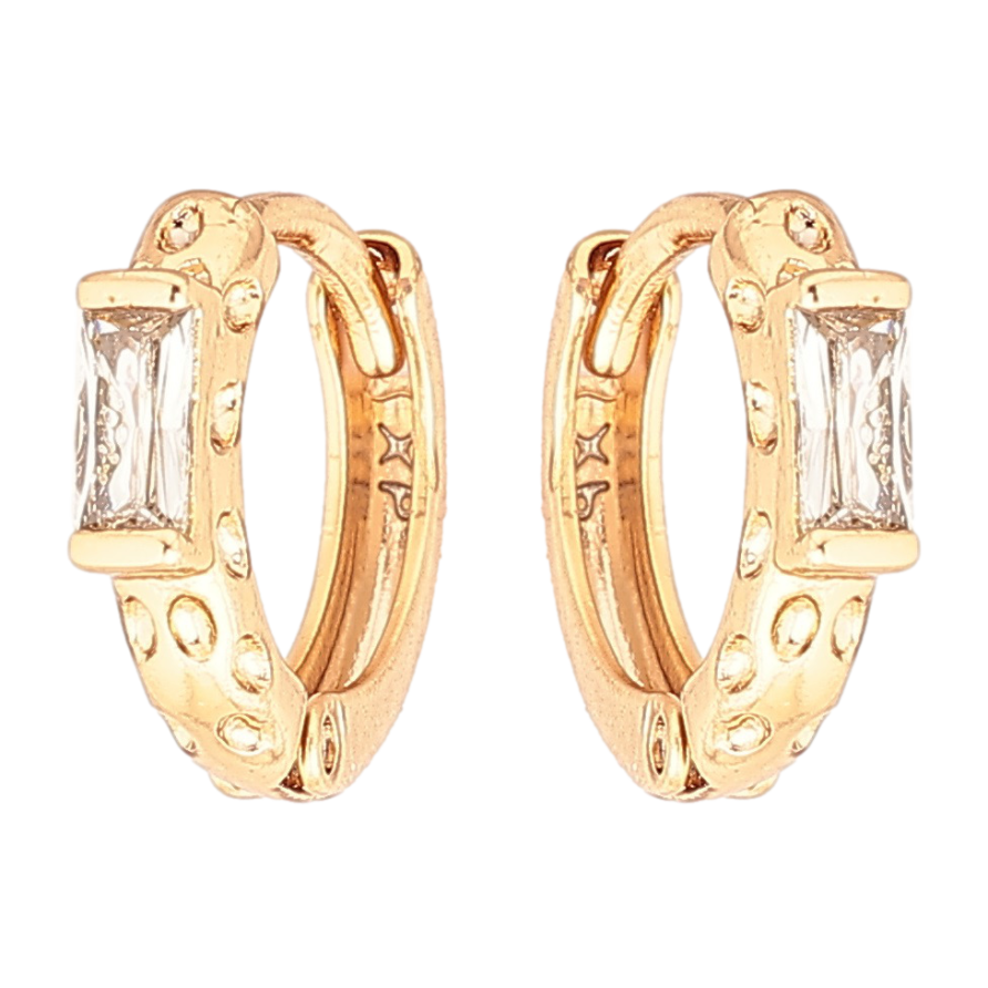 Сережки Xuping Позолота 18K колечка «Візерунок зі вставками цирконію» фото №1 Сережки Xuping Позолота 18K колечка «Візерунок зі вставками цирконію» фото №1