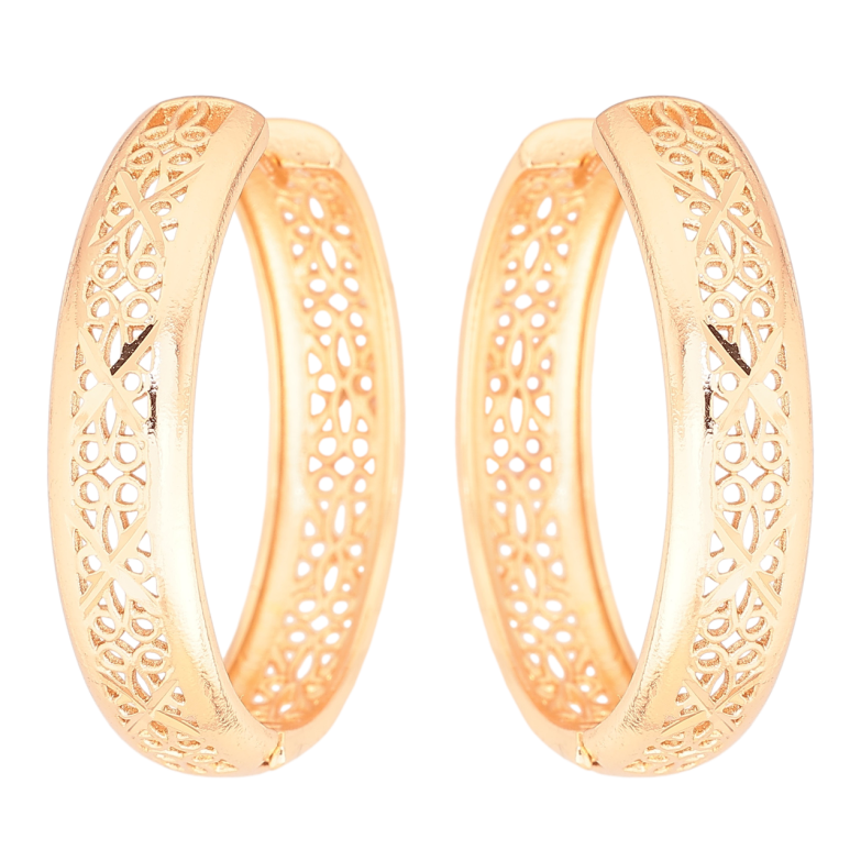 Серьги Xuping Позолота 18K колечки Резной узор фото №1 Серьги Xuping Позолота 18K колечки Резной узор фото №1