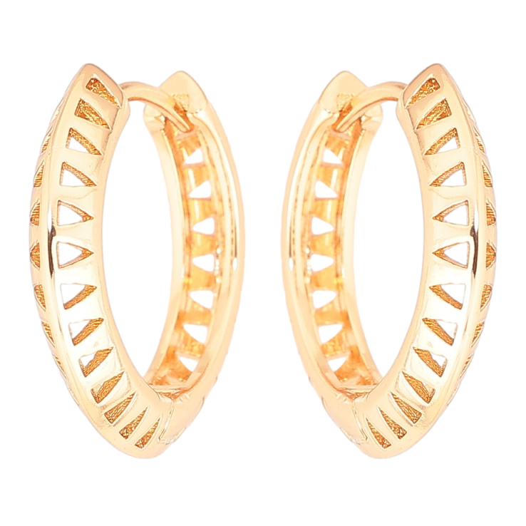 Серьги Xuping Позолота 18K колечки Резной узор фото №12