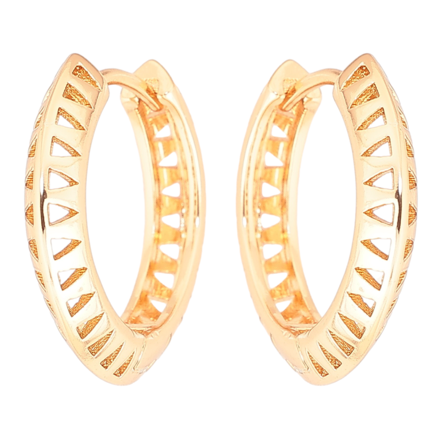 Серьги Xuping Позолота 18K колечки Резной узор фото №1