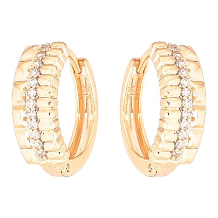 Сережки Xuping Позолота 18K колечка «Візерунок з доріжками цирконію» фото №17 Сережки Xuping Позолота 18K колечка «Візерунок з доріжками цирконію» фото №17