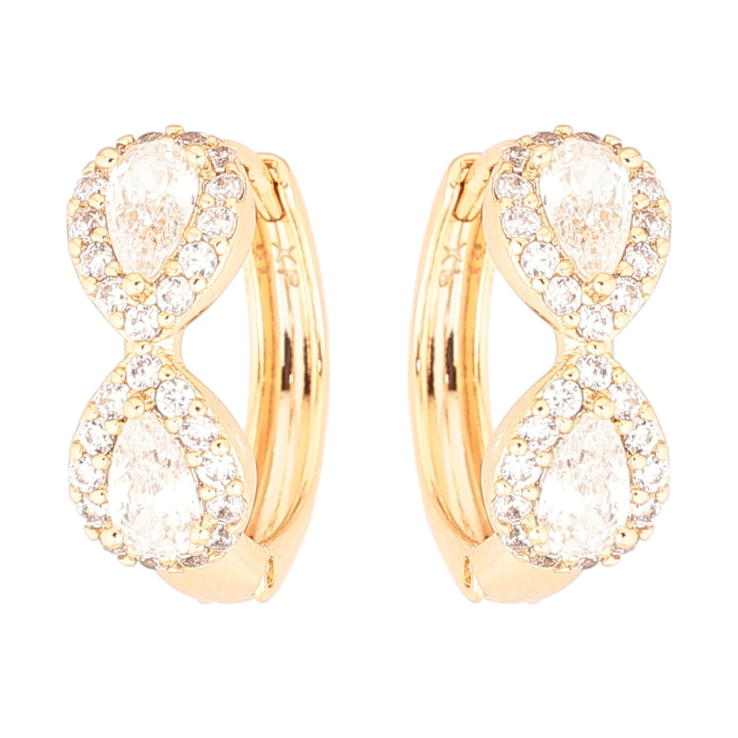 Сережки Xuping Позолота 18K колечка «Візерунок з цирконієм» фото №10 Сережки Xuping Позолота 18K колечка «Візерунок з цирконієм» фото №10