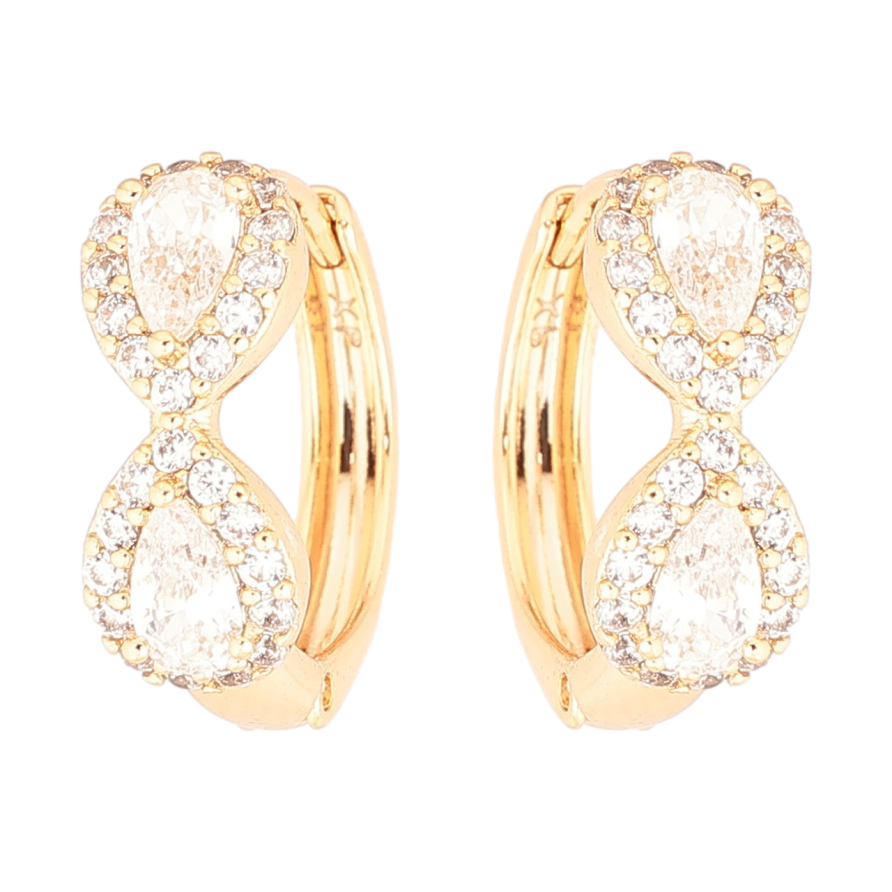 Сережки Xuping Позолота 18K колечка «Візерунок з цирконієм» фото №1