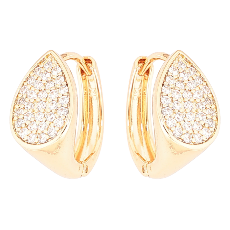 Серьги Xuping Позолота 18K колечки Капельки с инкрустацией цирконием фото №22