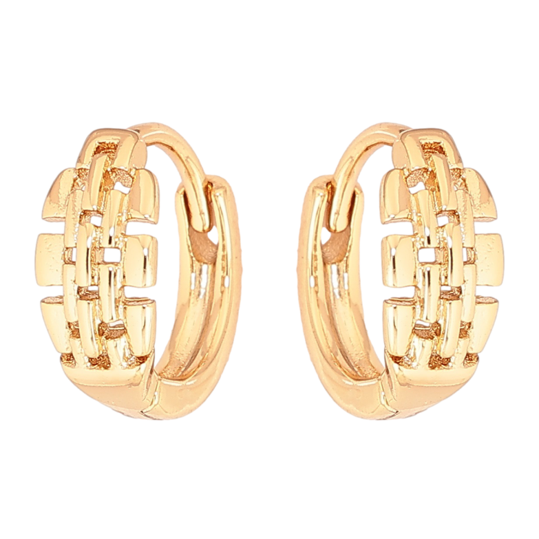 Сережки Xuping Позолота 18K колечка «Декоративний візерунок» фото №1 Сережки Xuping Позолота 18K колечка «Декоративний візерунок» фото №1