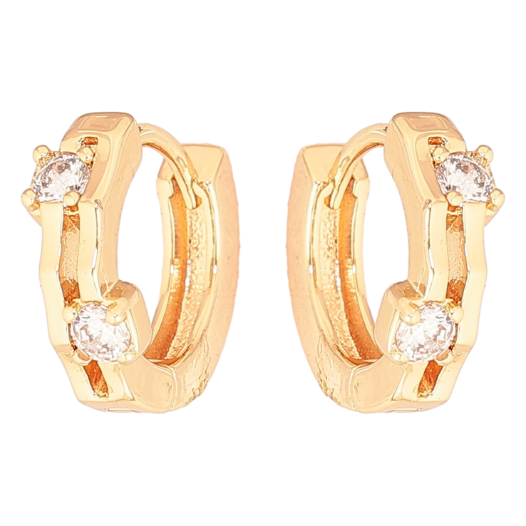 Серьги Xuping Позолота 18K колечки Два кристалла фото №9 Серьги Xuping Позолота 18K колечки Два кристалла фото №9