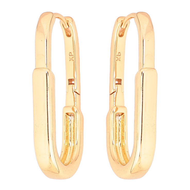 Серьги Xuping Позолота 18K колечки Овальные фото №16