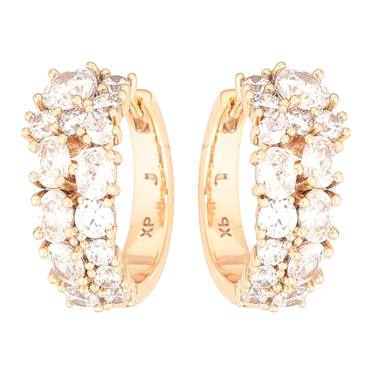 Сережки Xuping Позолота 18K колечка «Інкрустація цирконієм» фото №7