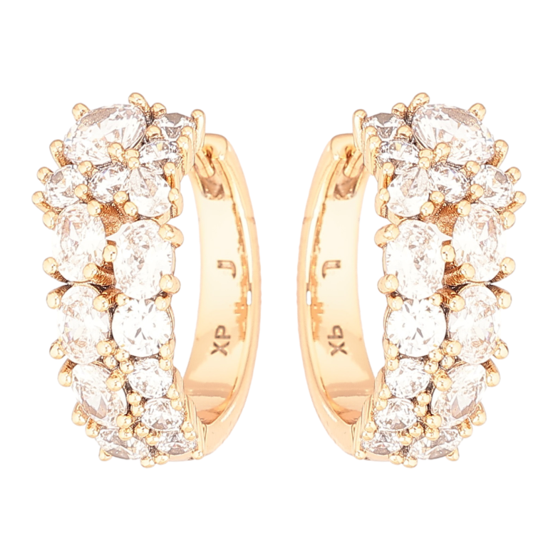 Серьги Xuping Позолота 18K колечки Инкрустация цирконием фото №1