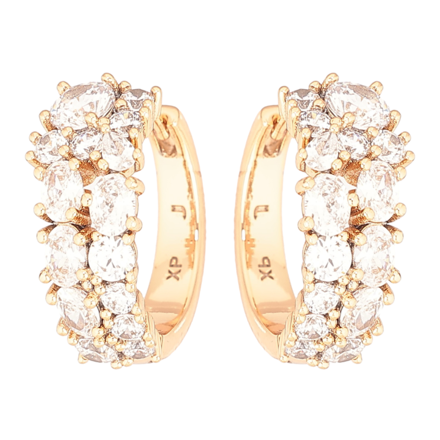 Сережки Xuping Позолота 18K колечка «Інкрустація цирконієм» фото №1 Сережки Xuping Позолота 18K колечка «Інкрустація цирконієм» фото №1