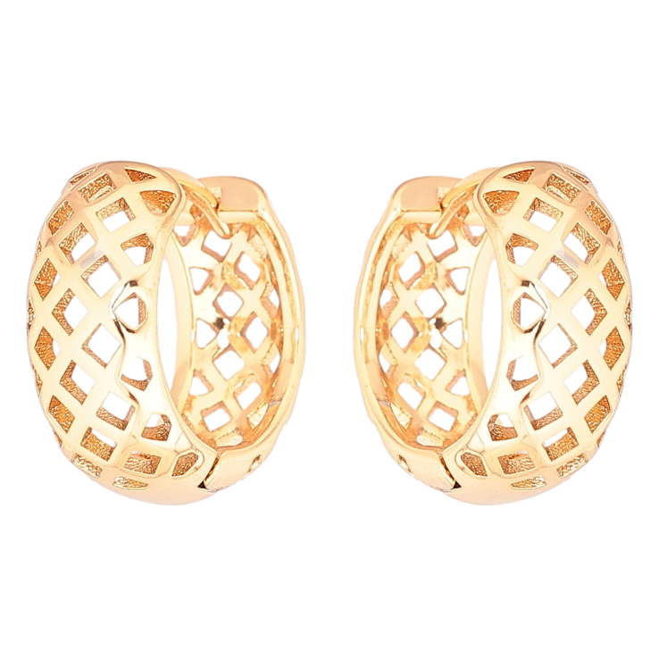 Серьги Xuping Позолота 18K колечки Резной узор фото №11