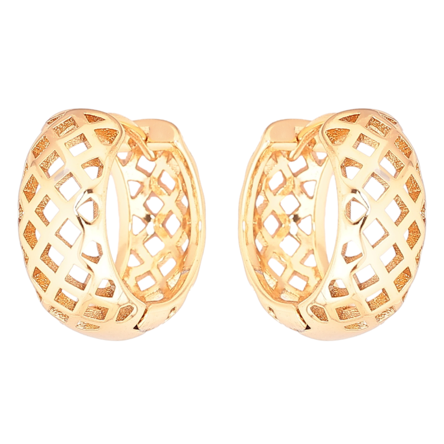 Серьги Xuping Позолота 18K колечки Резной узор фото №1 Серьги Xuping Позолота 18K колечки Резной узор фото №1