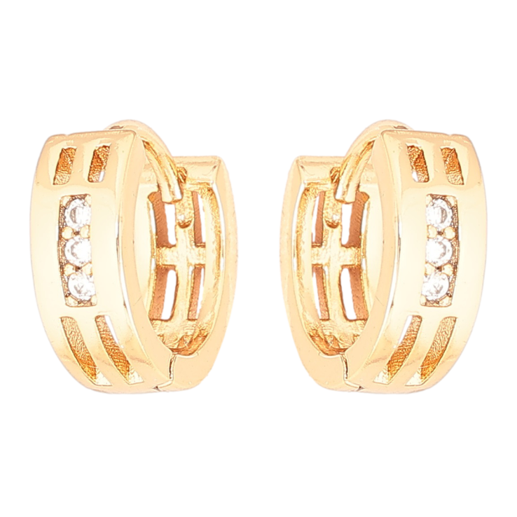 Сережки Xuping Позолота 18K колечка «Візерунок з цирконієм» фото №9 Сережки Xuping Позолота 18K колечка «Візерунок з цирконієм» фото №9
