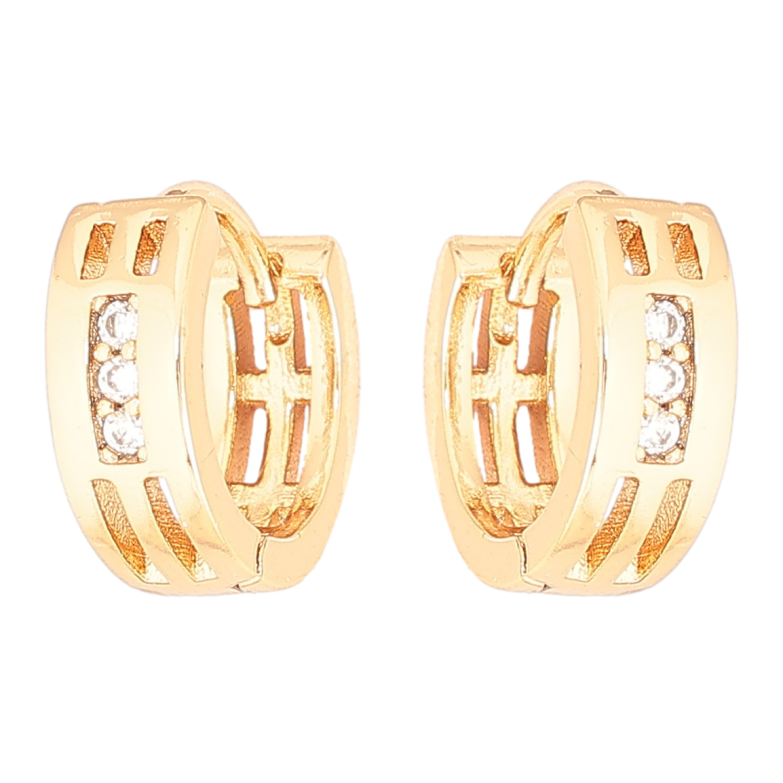 Сережки Xuping Позолота 18K колечка «Візерунок з цирконієм» фото №1