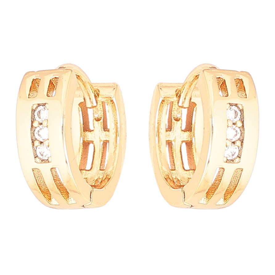 Сережки Xuping Позолота 18K колечка «Візерунок з цирконієм» фото №1