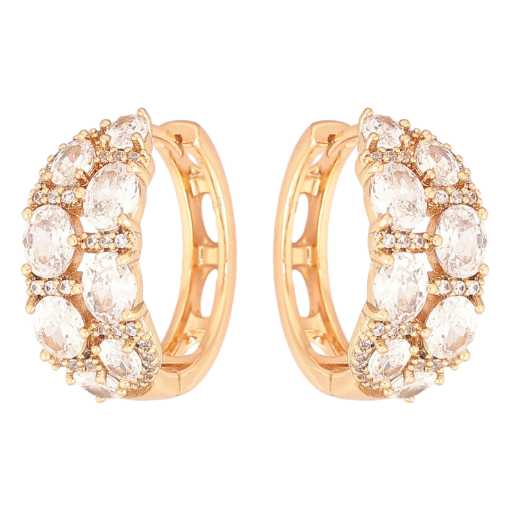 Сережки Xuping Позолота 18K колечка «Інкрустація цирконієм» фото №6