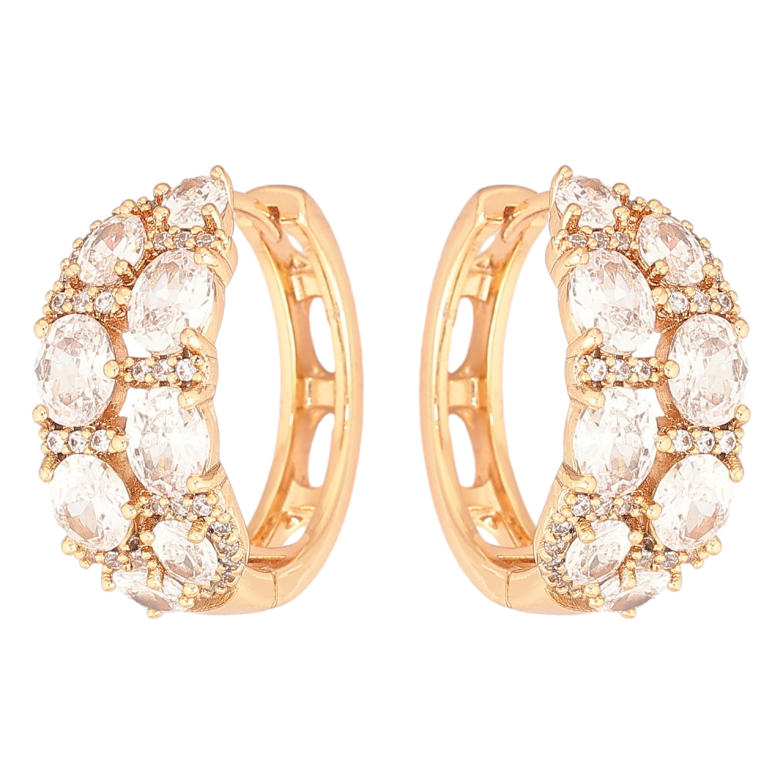 Сережки Xuping Позолота 18K колечка «Інкрустація цирконієм» фото №1