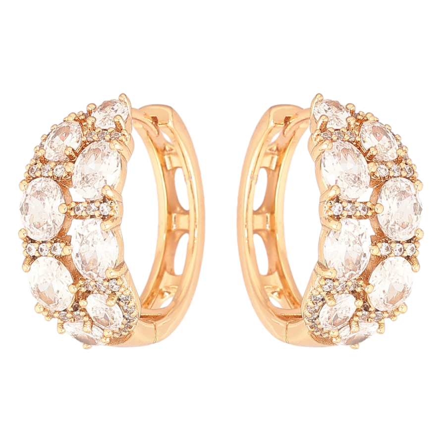 Сережки Xuping Позолота 18K колечка «Інкрустація цирконієм» фото №1