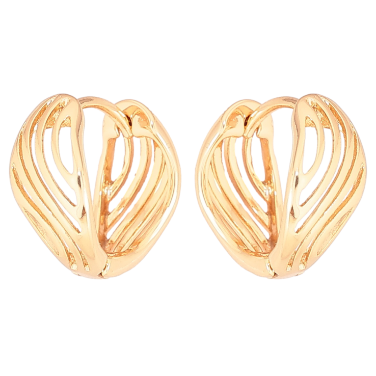 Серьги Xuping Позолота 18K колечки Резной орнамент фото №14