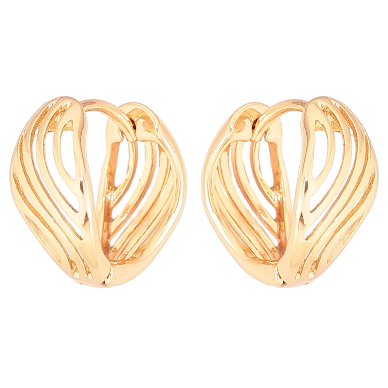 Серьги Xuping Позолота 18K колечки Резной орнамент фото №1