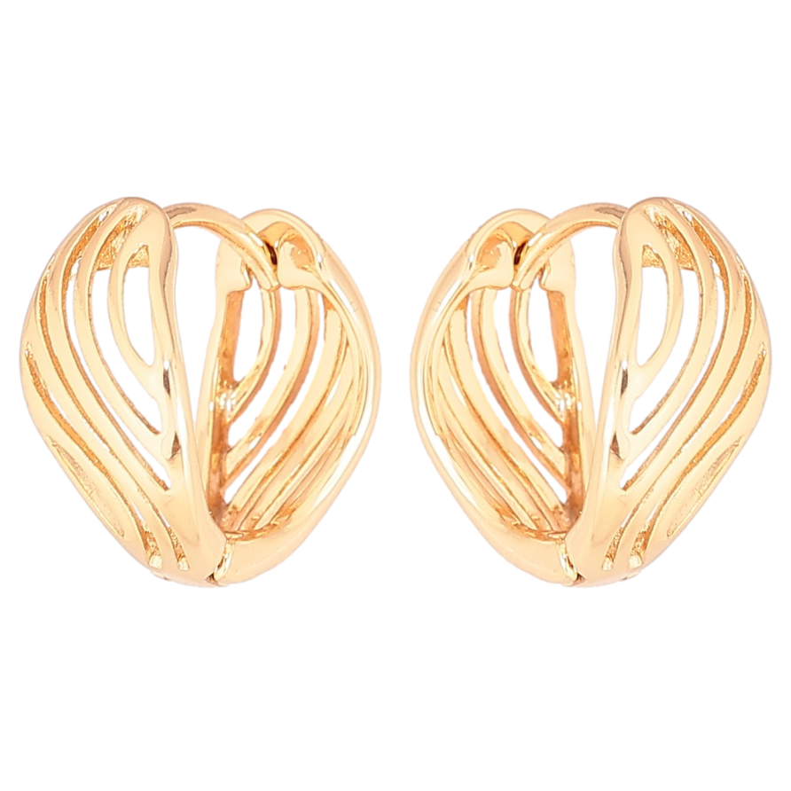 Серьги Xuping Позолота 18K колечки Резной орнамент фото №1