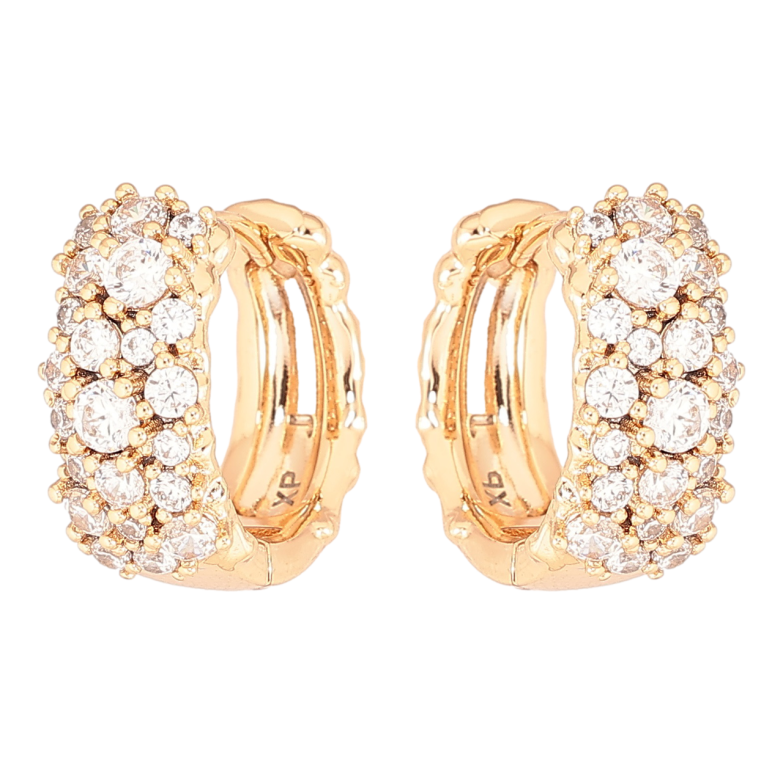 Серьги Xuping Позолота 18K колечки Инкрустация цирконием фото №1