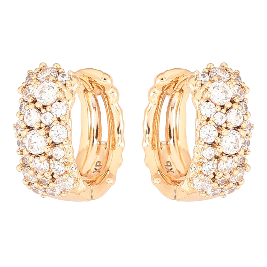 Сережки Xuping Позолота 18K колечка «Інкрустація цирконієм» фото №1 Сережки Xuping Позолота 18K колечка «Інкрустація цирконієм» фото №1