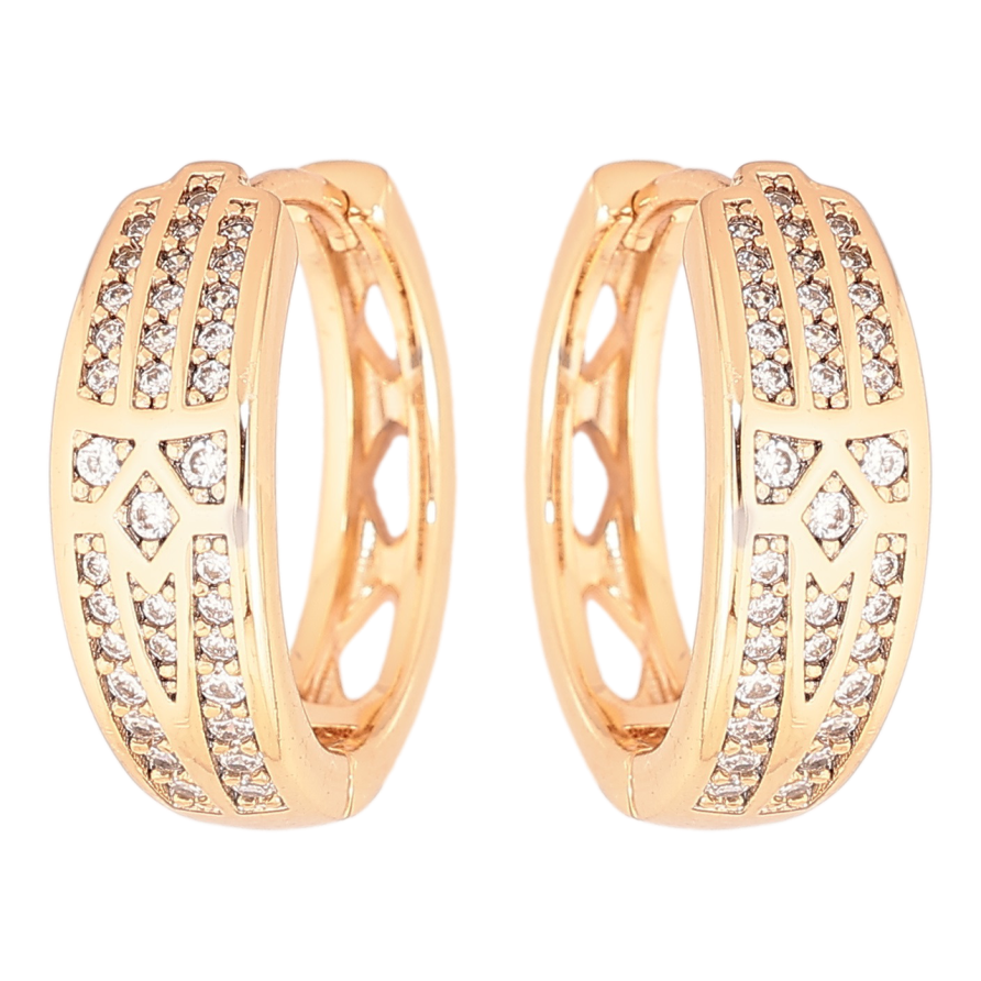 Сережки Xuping Позолота 18K колечка «Інкрустація цирконієм» фото №1