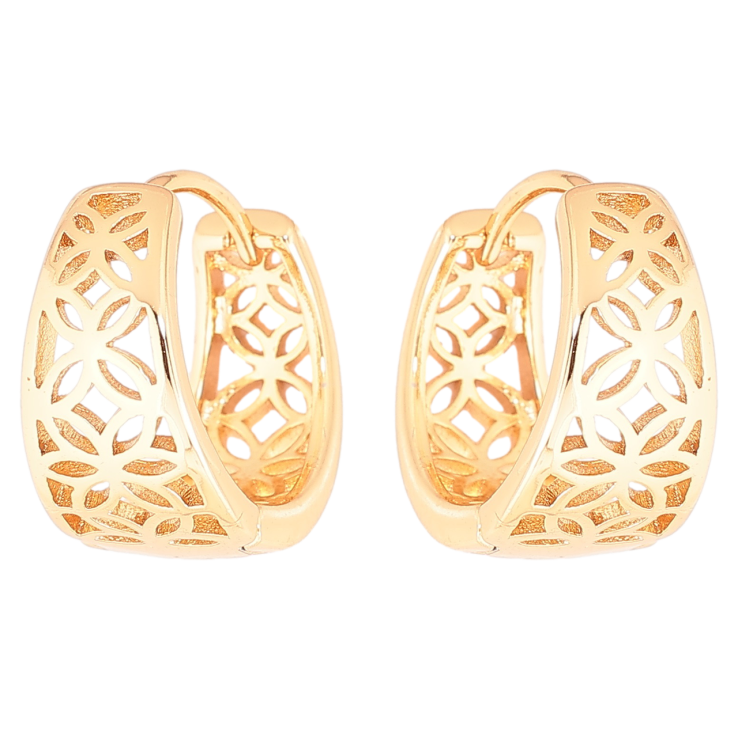 Серьги Xuping Позолота 18K колечки Резной орнамент фото №21