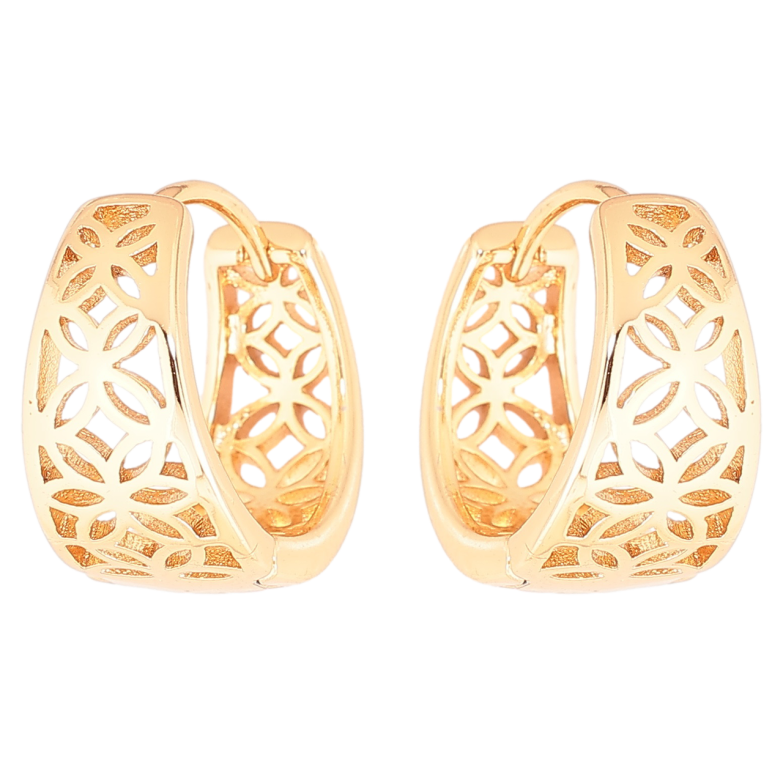 Сережки Xuping Позолота 18K колечка «Різьблений орнамент» фото №1
