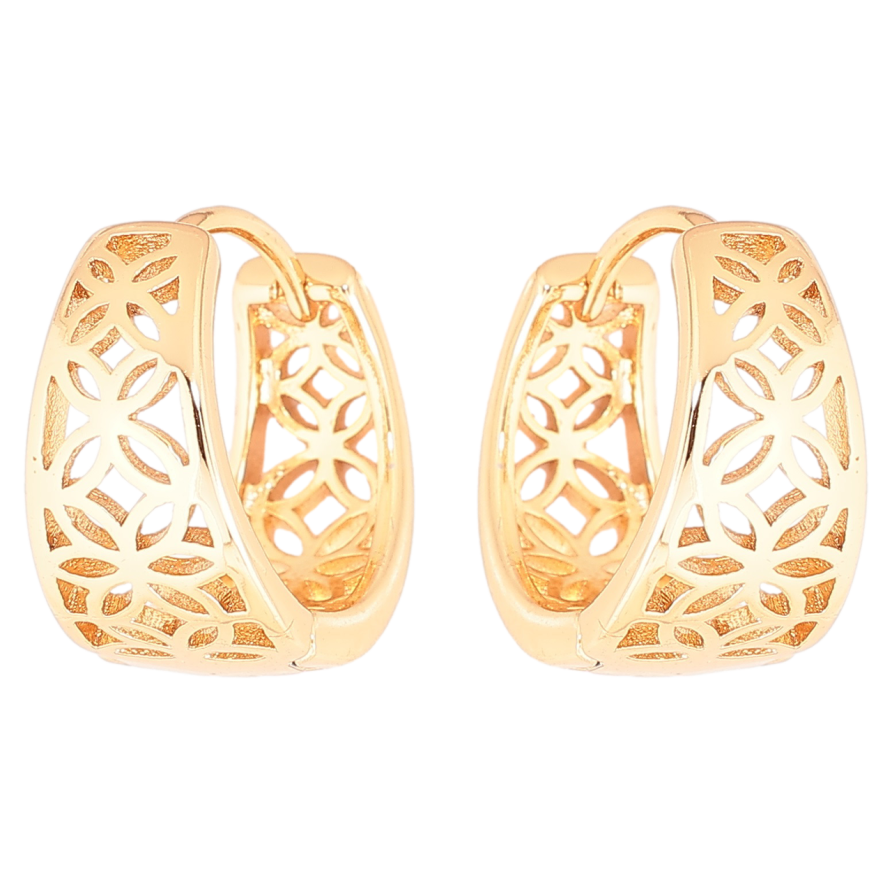Серьги Xuping Позолота 18K колечки Резной орнамент фото №1