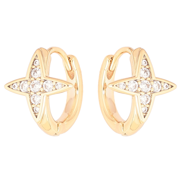 Серьги Xuping Позолота 18K колечки Звезды с цирконием фото №10
