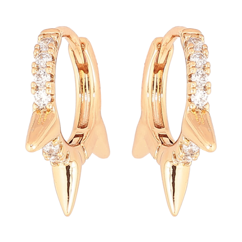 Сережки Xuping Позолота 18K колечка «Доріжка цирконію з шипами» фото №1