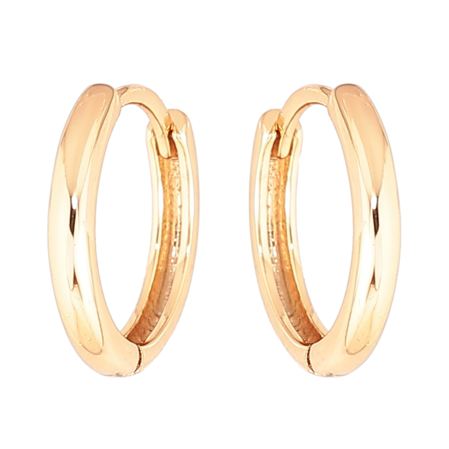 Сережки Xuping Позолота 18K колечка Класика, шир. 2мм ø 15мм фото №1