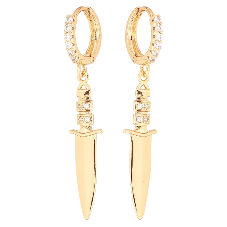 Сережки Xuping Позолота 18K підвіски на колечках «Кинджали» фото №8