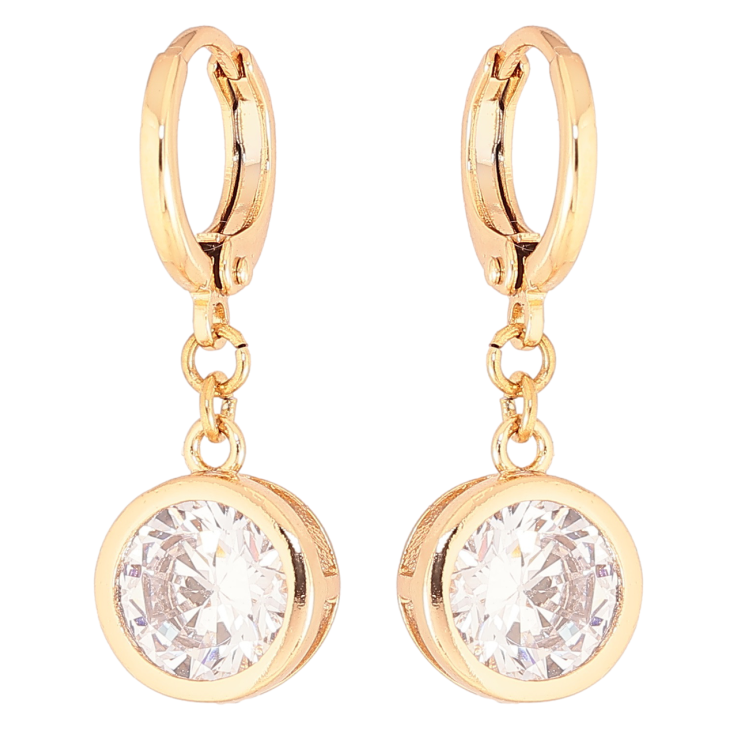 Серьги Xuping Позолота 18K подвески на колечках Кристальные подвески ø 10мм фото №23