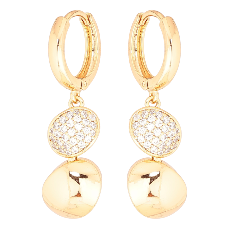 Серьги Xuping Позолота 18K подвески на колечках Декоративные подвески с цирконием фото №6