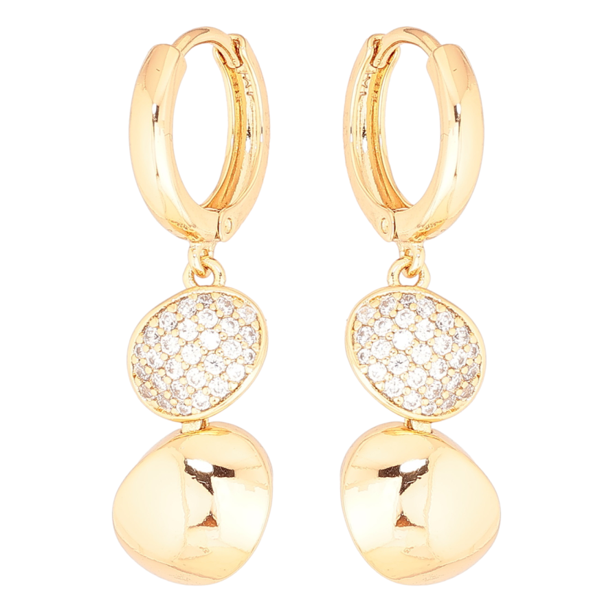 Серьги Xuping Позолота 18K подвески на колечках Декоративные подвески с цирконием фото №1