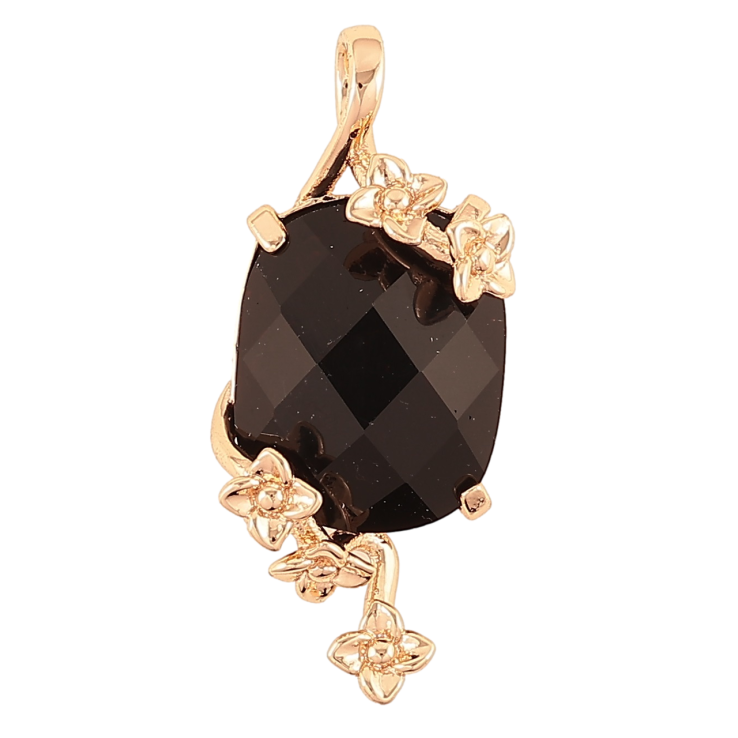 Кулон Xuping M&L Колір 18K «Квітковий візерунок з чорним кристалом для ланцюжка до 4мм фото №17 Кулон Xuping M&L Колір 18K «Квітковий візерунок з чорним кристалом для ланцюжка до 4мм фото №17