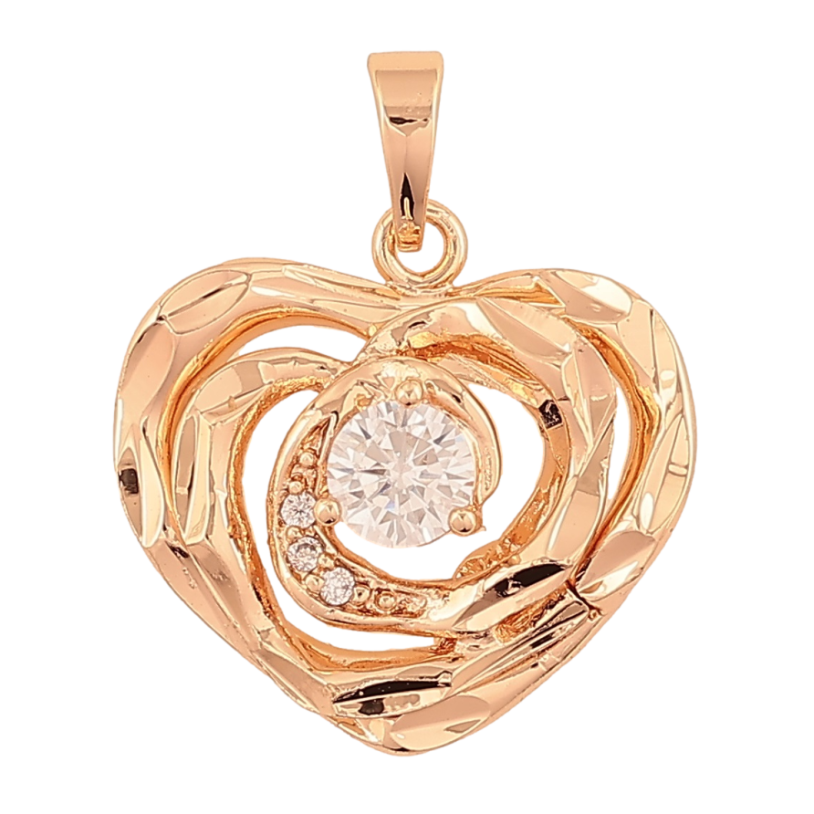 Кулон Xuping M&L Цвет 18K Сердечко с цирконием для цепочки до 5мм фото №1