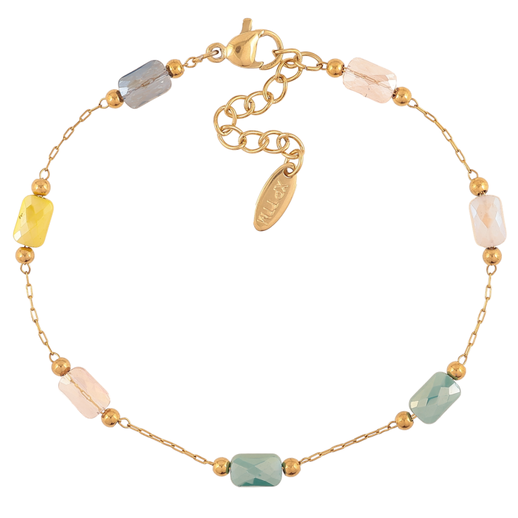 Браслет Xuping ТТМ Stainless Steel цвет 14К Цепочка с разноцветными бусинами с доп.цеп 18-21см х 1мм фото №7 Браслет Xuping ТТМ Stainless Steel цвет 14К Цепочка с разноцветными бусинами с доп.цеп 18-21см х 1мм фото №7