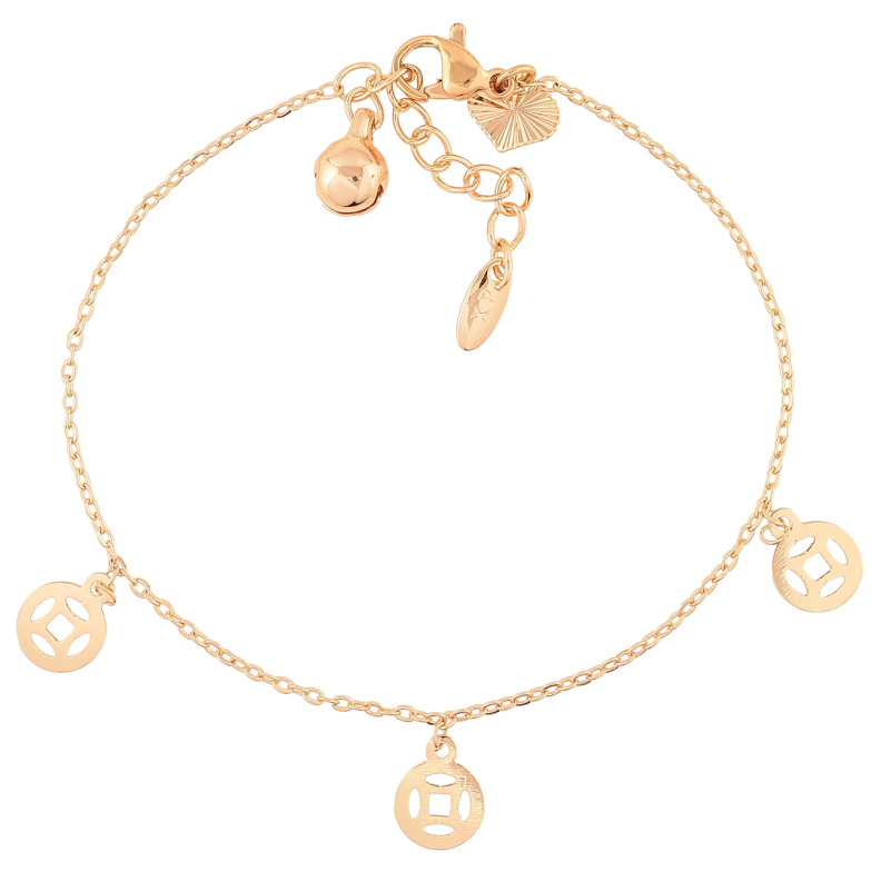 Браслет Xuping M&L Колір 18K «Ланцюжок з підвісками довжина з доп.ланцюжком 17.5-20см х 1мм фото №1 Браслет Xuping M&L Колір 18K «Ланцюжок з підвісками довжина з доп.ланцюжком 17.5-20см х 1мм фото №1