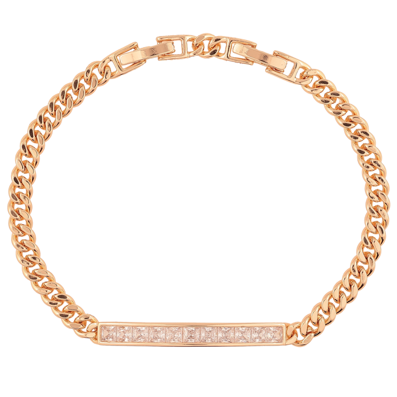 Браслет Xuping M&L Колір 18K «Ланцюжок з доріжкою кристалів довжина з доп.замком 17,19.5см х 4мм фото №2