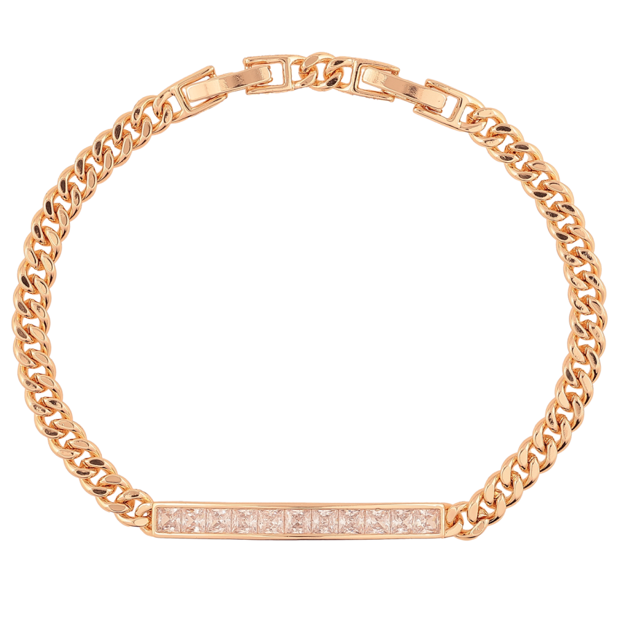 Браслет Xuping M&L Колір 18K «Ланцюжок з доріжкою кристалів довжина з доп.замком 17,19.5см х 4мм фото №1