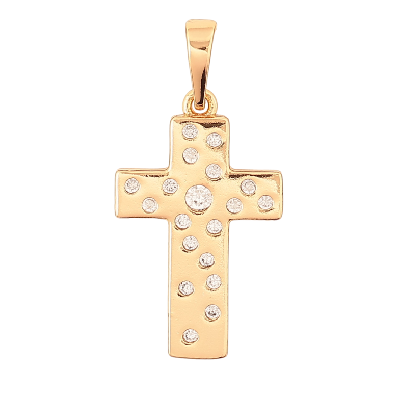 Кулон Xuping Позолота 18K Хрест з цирконієм» для ланцюжка до 6мм фото №1