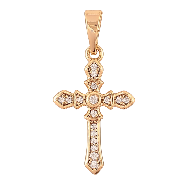 Кулон Xuping Позолота 18K Хрест з цирконієм для ланцюжка до 5мм фото №5